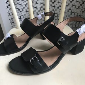 Madewell Mid Heel Leather Buckle Sandals Nvr Worn